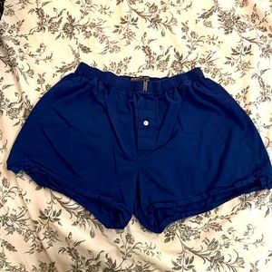 Three (3) blue Jockey boxer shorts in good condition.